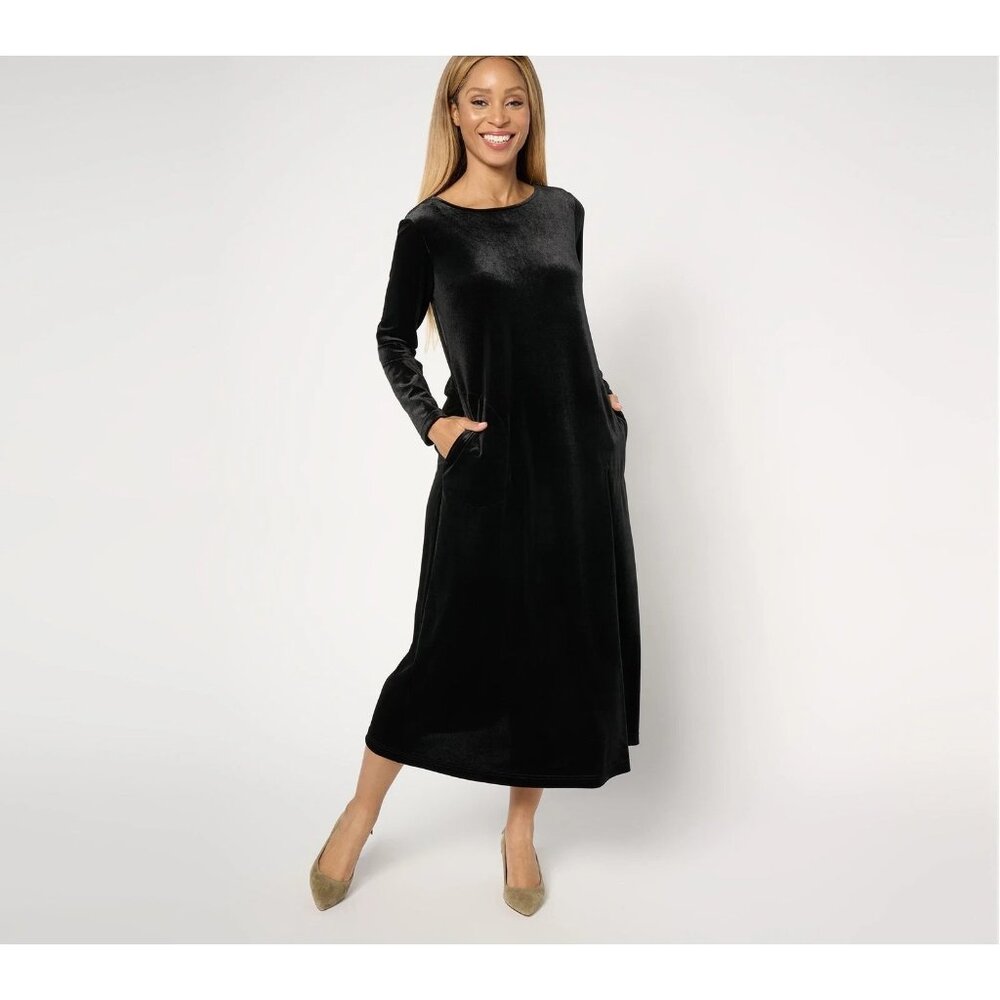 Belle by Kim Gravel Reg Bellevet Long Sleeve Top Black Small A670986 LN/NWT